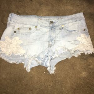 White wash America eagle shorts